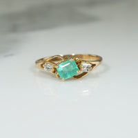Little Emerald and Diamond Ring