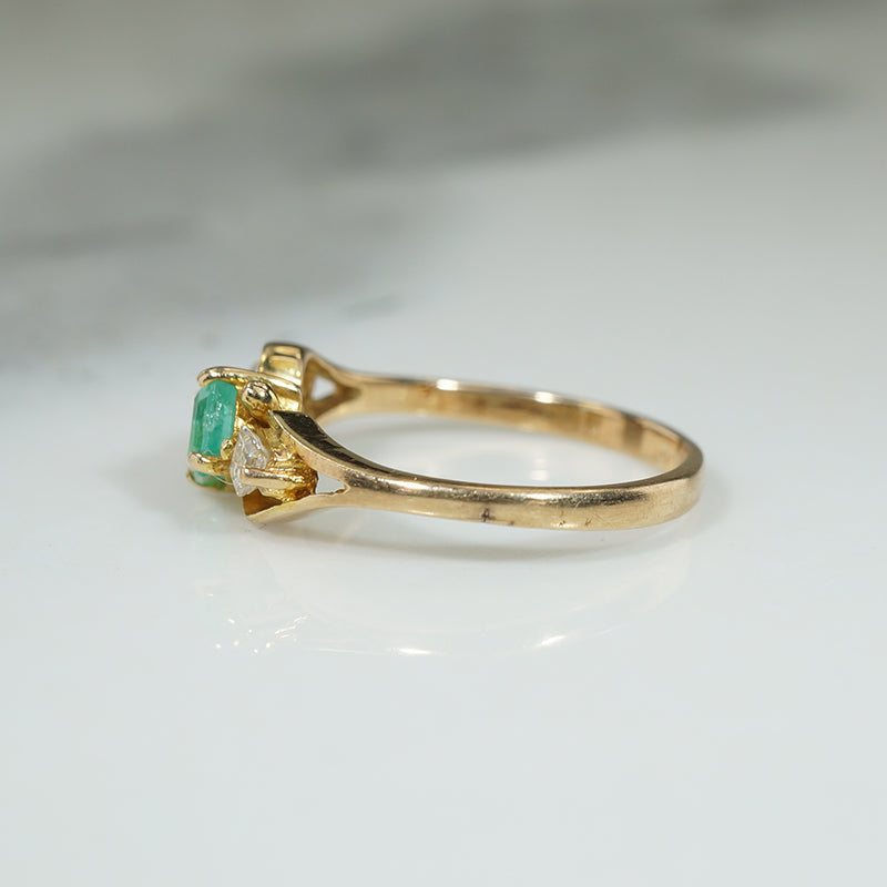 Little Emerald and Diamond Ring