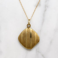 Pinstriped 14k Gold Edwardian Locket