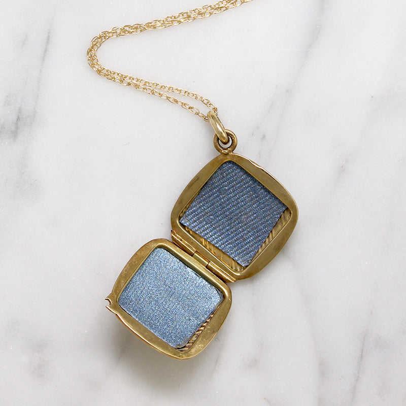 Pinstriped 14k Gold Edwardian Locket