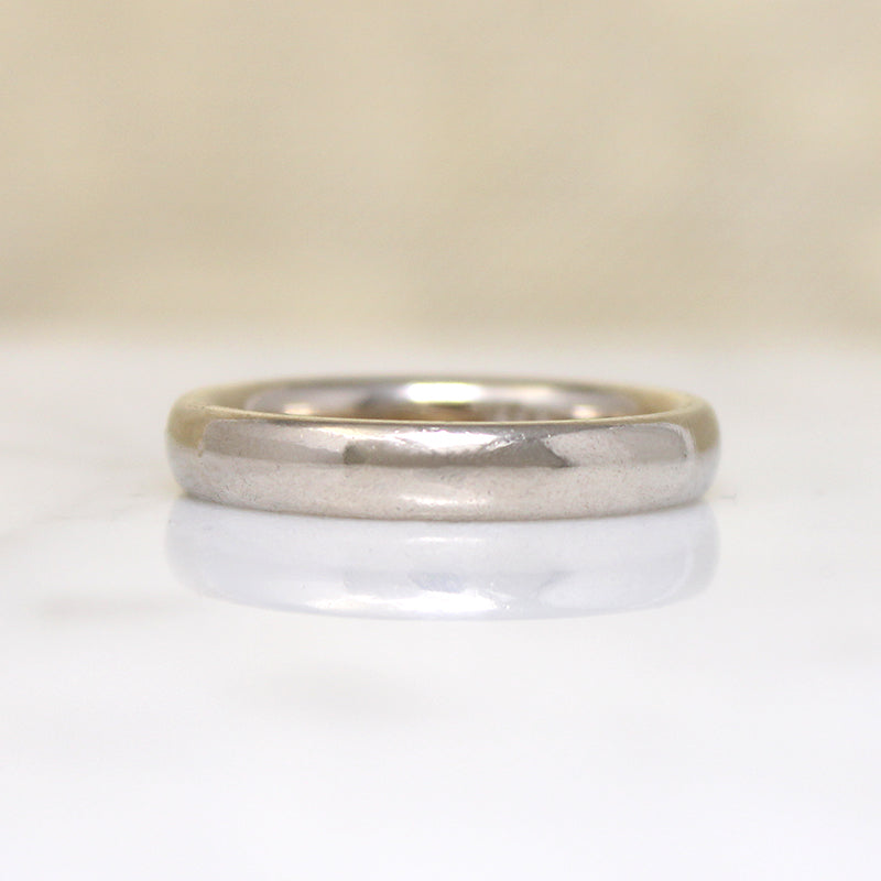Satisfying Size 9.5 14k White Gold Wedding Band