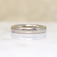 Satisfying Size 9.5 14k White Gold Wedding Band
