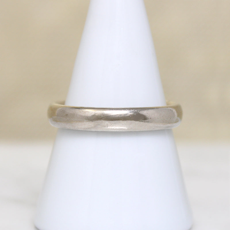 Satisfying Size 9.5 14k White Gold Wedding Band