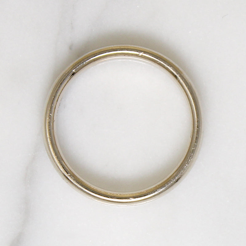 Satisfying Size 9.5 14k White Gold Wedding Band