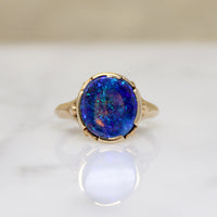 Little Black Opal Ring with Big Color