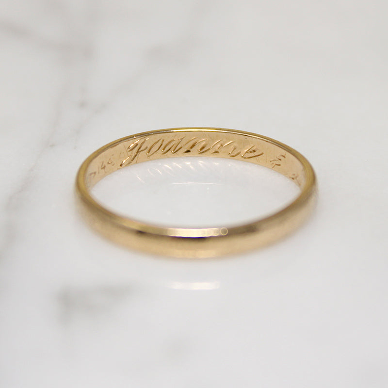 Victorian 14k Gold Wedding Band Size 7