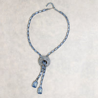 Icy Blue Rhinestone Necklace & Earring Set by Kramer