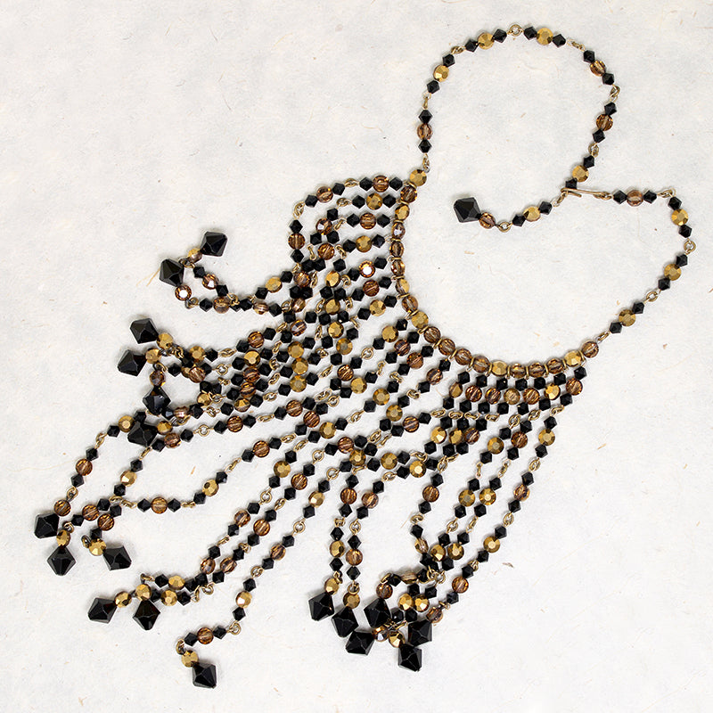 Fascinating Vamp's Peek-a-Boo Beaded Fringe Choker