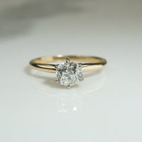 Old Mine Cushion Cut 1ct Diamond Solitaire