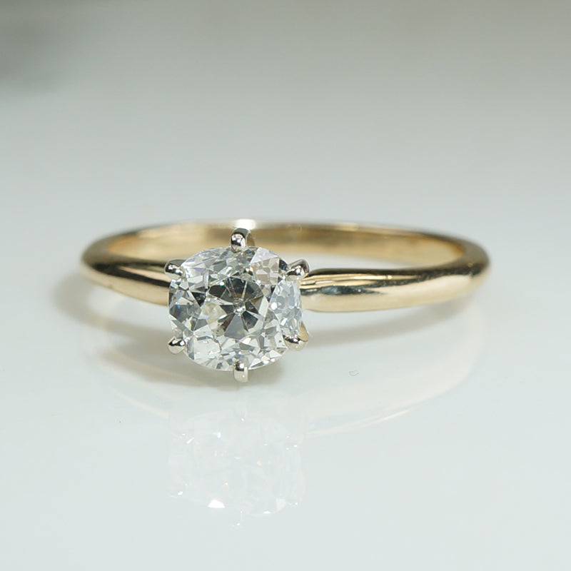 Old Mine Cushion Cut 1ct Diamond Solitaire