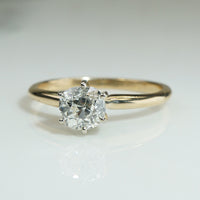 Old Mine Cushion Cut 1ct Diamond Solitaire