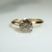 Lovely Natural Autumn-Colored Diamond Solitaire