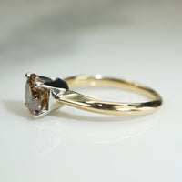 Lovely Natural Autumn-Colored Diamond Solitaire
