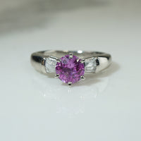 Pretty Pink Sapphire Diamond Engagement Ring