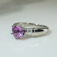 Pretty Pink Sapphire Diamond Engagement Ring