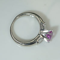 Pretty Pink Sapphire Diamond Engagement Ring