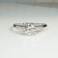 Classic 1ct Diamond Platinum 1940's Engagement Ring