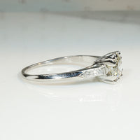 Classic 1ct Diamond Platinum 1940's Engagement Ring