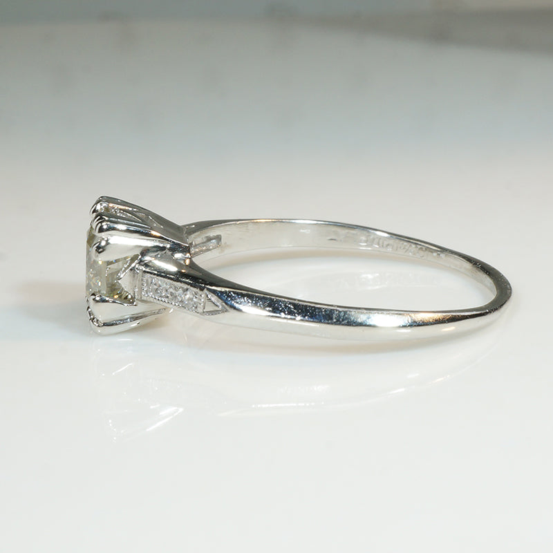 Classic 1ct Diamond Platinum 1940's Engagement Ring