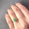 Enchanting Emerald in Engraved Gold Solitaire Ring