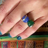 Mexican Modernist Sterling & Gemstone Ring by Harms