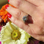 Tranquil Aquamarine & Diamond White Gold Filigree Ring