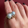 Magical Modernist Toi et Moi Silver Pearl & Gold Ring