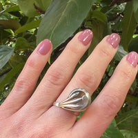 Mysterious Modernist Sterling Silver Swoop Ring