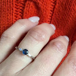 Pretty Petite Cornflower Blue Sapphire and Diamond Ring