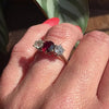 Incredible Ruby in Trilogy Ring with Dazzling Diamonds