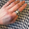 Extra Wide Sterling Band with Plaited Edges