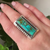 Sleeping Beauty Turquoise Statement Ring with Modernist Style