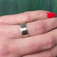 Handsome Flat 14k White Gold Wedding Band