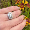 Impressive 1970s Diamonds in Wide White Gold Band