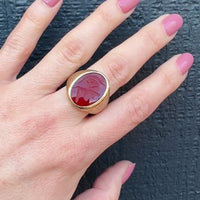 Florentine Finish Roman Soldier Intaglio Signet Ring