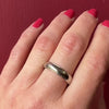 Handsome Size 10.5 White Gold Band with Stepped Edge