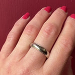 Handsome Size 10.5 White Gold Band with Stepped Edge