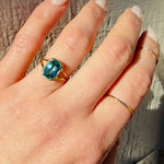 Tropical Blue Zircon in Sunny 18k Gold Ring by 720