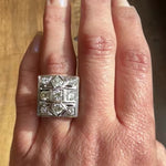 Sparkling Square Art Deco Diamond & White Gold Ring