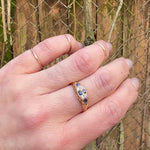 Charming English Sapphire & Diamond 18ct Gold Ring