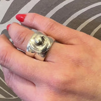 Extra Wide Sterling Silver Swirl Band