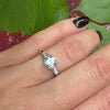 Aquamarine and Baguette Diamond Platinum Engagement Ring