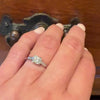 Graceful Old Euro Cut Diamond in Platinum Engagement Ring
