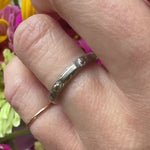 Lush Dogwood Blossom 18k White Gold Band