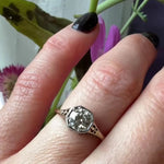 Lovely Yellow Gold Filigree OEC Diamond Ring