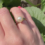 Modernist Pearl Solitaire in Two-Tone Gold
