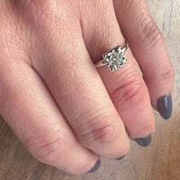 Simply Sparkly Old Mine Cut Diamond Solitaire Engagement Ring