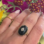 Domed Onyx in Yellow Gold Art Deco Ring by Otsby & Barton