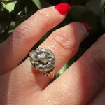 Eerie Georgian Rose Cut Diamond Cluster Ring