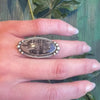 Dappled Agate in Rocker Stamped Silver Ring